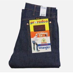 Wrangler13MWZ W30 L30 Men's Jeans Cotton Selvedge Denim Broken Twill Dark Indigo